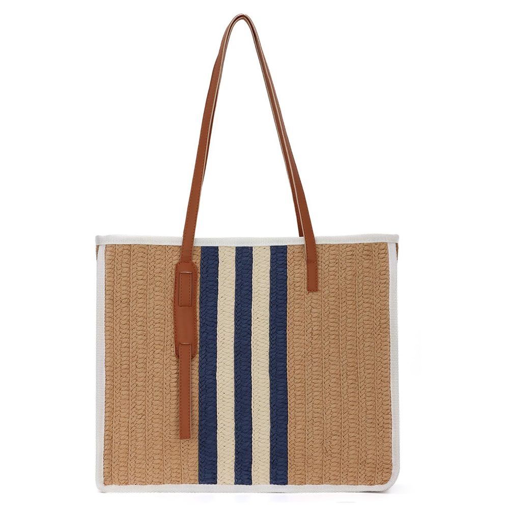 Straw Tote Bag Large Summer Beach Straw Shoulder Bag Chic Woven :O